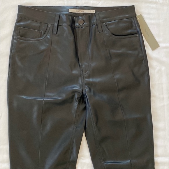 HUDSON JEANS Faux Leather Jeans in Black Beauty - Picture 5 of 16